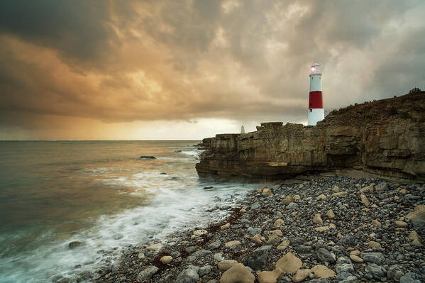 Scenics Art Print featuring the photograph Portland Bill Lighthouse, Dorset by Travelpix Ltd