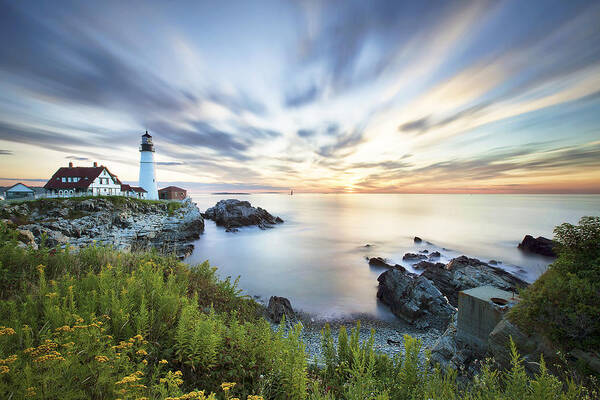 Portland Head Art Print featuring the photograph Portland Head Daybreak by Eric Gendron