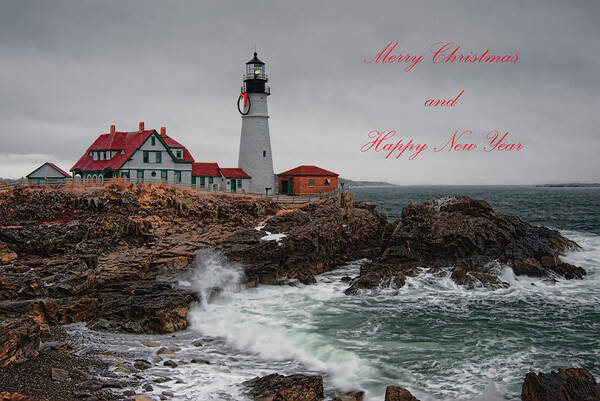 Architecture Art Print featuring the photograph Portland Head Light at Christmas by Richard Bean