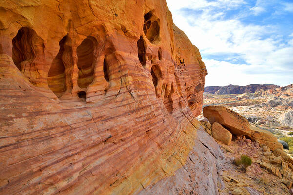 Valley Of Fire State Park Art Print featuring the photograph Pothole Colors by Ray Mathis