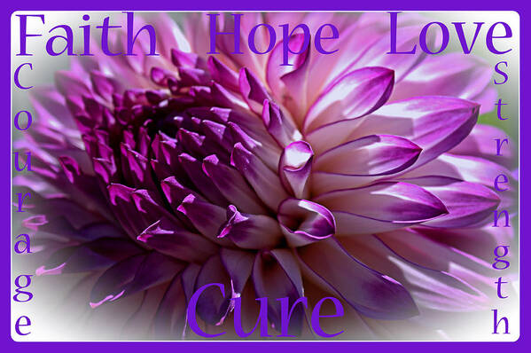 Alzheimer's Disease Art Print featuring the photograph Purple Awareness Support by Tikvah's Hope