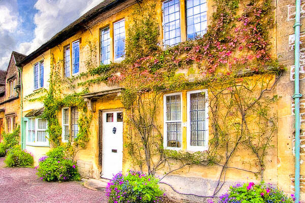 English Village Art Print featuring the photograph Quintessential English Village Cottage - Lacock by Mark Tisdale