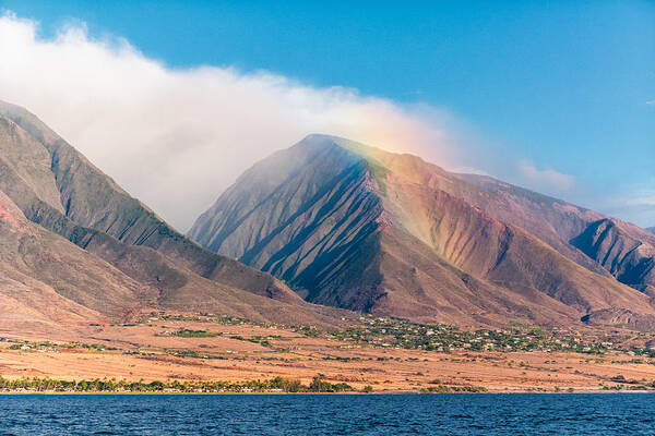 Hawaii Art Print featuring the photograph Rainbow Over Maui Mountains  by Lars Lentz