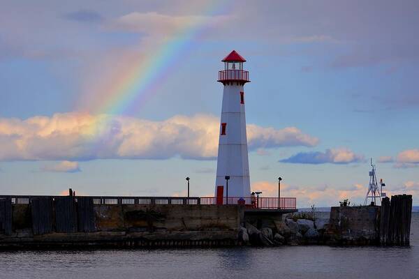 Rainbow Art Print featuring the photograph Rainbow Over Watwatam Light by Keith Stokes