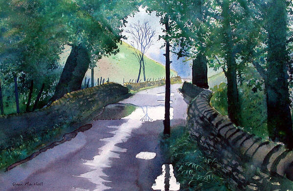 Glenn Marshall Artist Art Print featuring the painting Rainy Day in the Yorkshire Dales by Glenn Marshall
