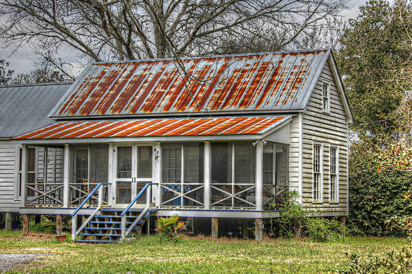 Raised Cottage Art Print featuring the photograph Raised Cottage with Tin Roof by Lynn Jordan