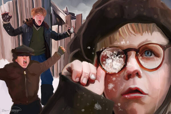 A Christmas Story Art Print featuring the painting Ralphie Snaps by Brett Hardin