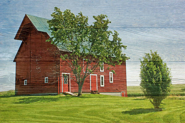 Red Barn Art Print featuring the photograph Red Barn on Siding by Nikolyn McDonald