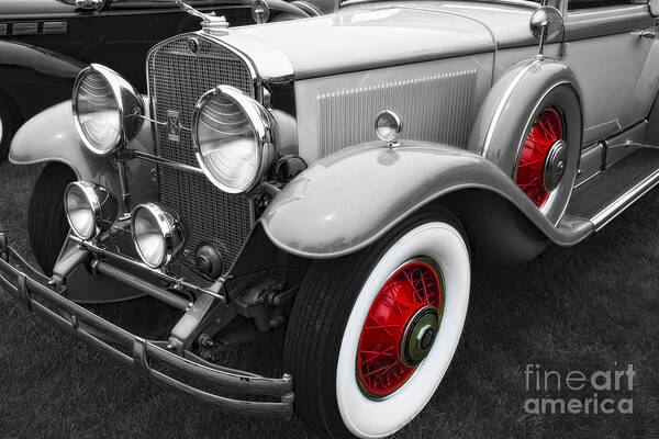 Automobiles Art Print featuring the photograph Red Caps by Timothy Hacker