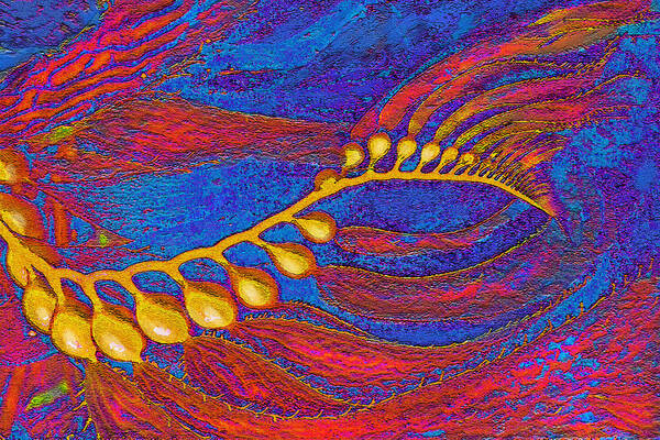 Kelp Art Print featuring the digital art Red Kelp by Jane Schnetlage