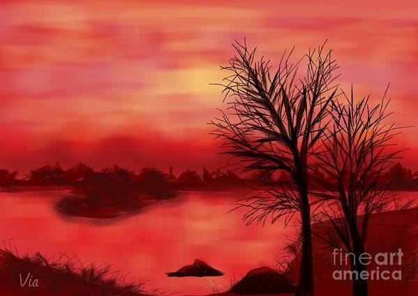 Red River Art Print featuring the photograph Red River by Judy Via-Wolff