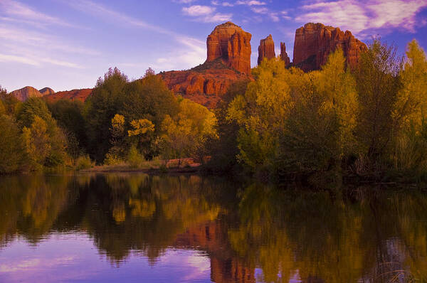 Cathedral Rock Art Print featuring the photograph Red Rock Hues by Tom Kelly