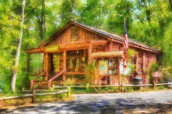 Red Top Visitors Center Art Print featuring the digital art Red Top Visitors Center by Daniel Eskridge