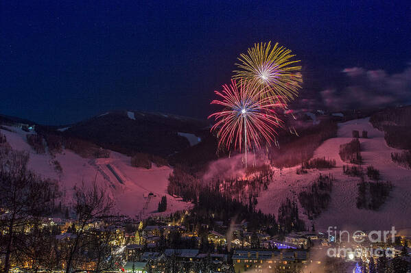 Fireworks Art Print featuring the photograph Red Vail by Franz Zarda