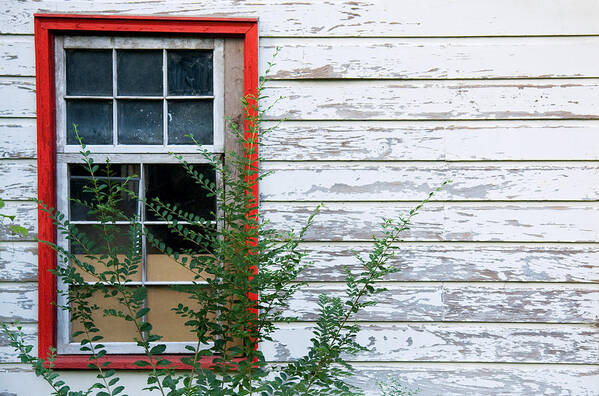 Window Frame Art Print featuring the photograph Red Window Frame by Melinda Fawver