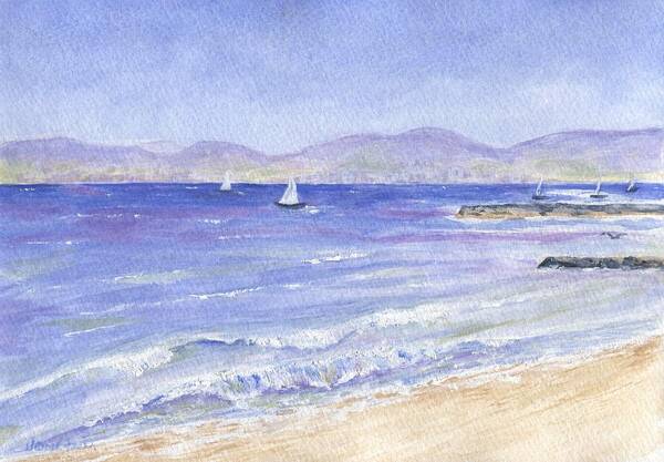 Blue Art Print featuring the painting Redondo to Malibu by Jamie Frier