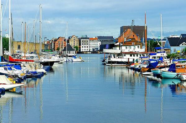 Boat Art Print featuring the photograph Reflection of the Boats by Jenny Hudson