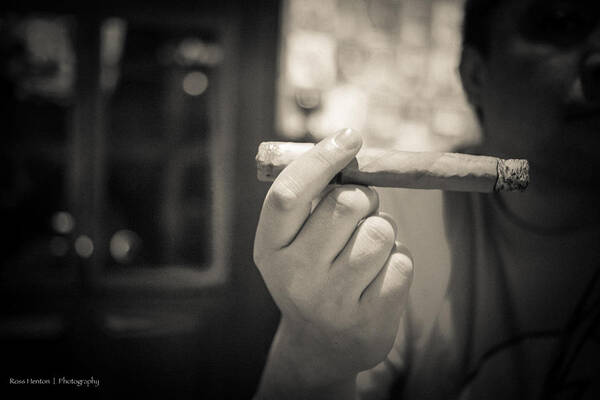 Cigar Art Print featuring the photograph Relaxing with a Stogie by Ross Henton