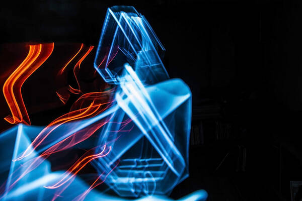 Triangle Art Print featuring the photograph Repeating triangles light painting by Sven Brogren
