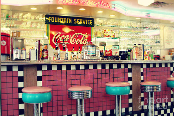 Retro Diner Art Print featuring the photograph Retro Diner by Sylvia Cook