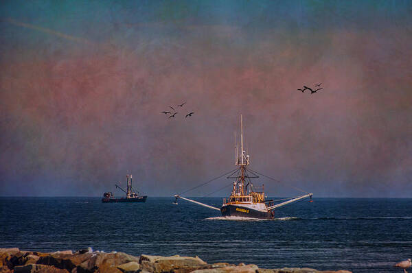 Fishing Vessel Art Print featuring the photograph Return From The Sea by Cathy Kovarik