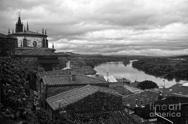 Mino Art Print featuring the photograph River Mino And Portugal From Tui BW by RicardMN Photography