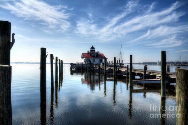 Roanoke Marshes Light Art Print featuring the photograph Roanoke Marshes Light by Mel Steinhauer