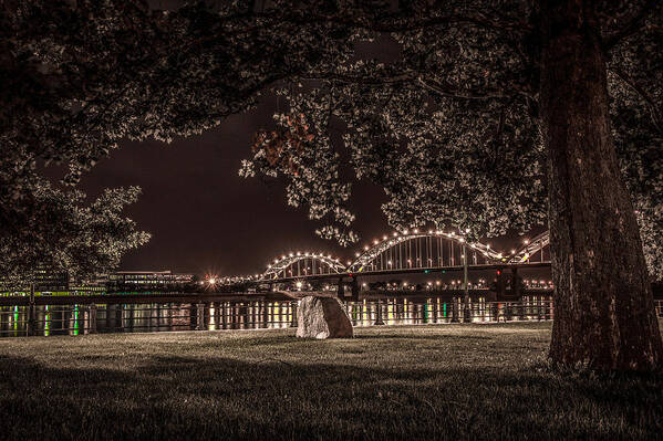 Landscape Art Print featuring the photograph Rock in LeClaire Park by Ray Congrove