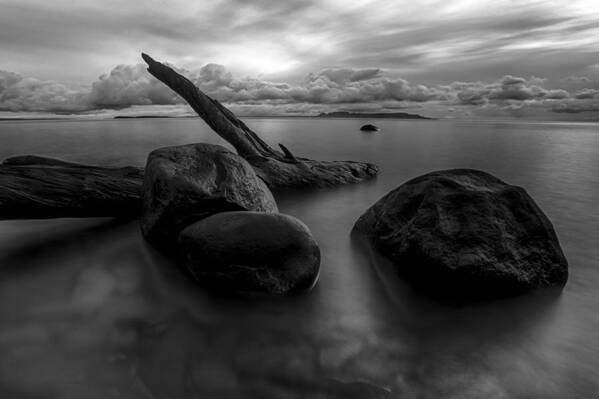 B&w Art Print featuring the photograph Rocks And The Giant by Jakub Sisak