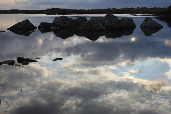 Rocks Art Print featuring the photograph Rocks reflecting in water by Toni and Rene Maggio