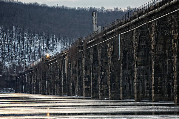 Rockville Bridge Art Print featuring the photograph Rockville Train by John Daly