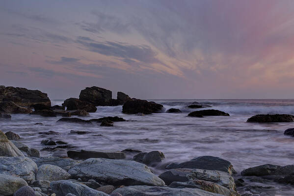 Andrew Pacheco Art Print featuring the photograph Rocky Shore of Sachuest by Andrew Pacheco