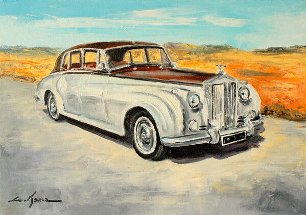 Rolls Royce Art Print featuring the painting Rolls Royce Silver Cloud by Luke Karcz