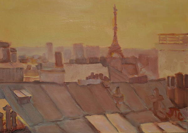 Paris Art Print featuring the painting Roofs of Paris by Julie Todd-Cundiff