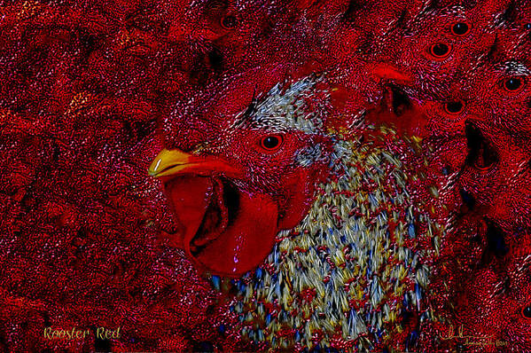 Rooster Art Print featuring the photograph Rooster Red by Amanda Smith