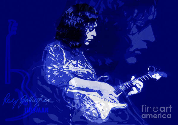 Blues Art Print featuring the painting Rory Gallagher by Neil Finnemore