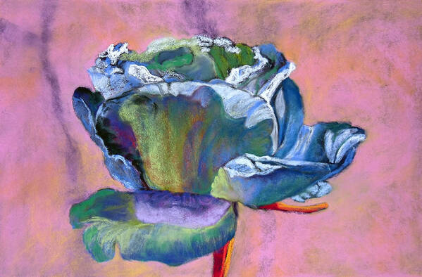 Blue Art Print featuring the pastel Rosefloria in Blue by Julie Maas