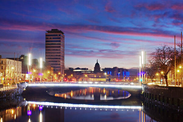 Rosie Hackett Bridge Art Print featuring the photograph Rosie Hackett Bridge - Dublin by Barry O Carroll