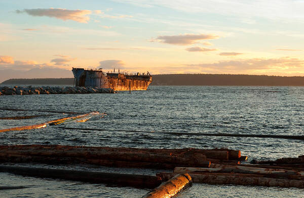  Boats Art Print featuring the photograph Rough Water Hulk by Darren Bradley