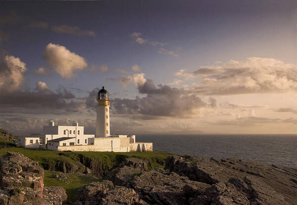 Landscape Art Print featuring the digital art Rubha Reidh - lighthouse by Pat Speirs