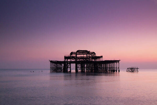 Scenics Art Print featuring the photograph Ruins Of West Pier by Lucie Averill