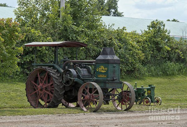 Old Tractor Art Print featuring the photograph Rumely Mom and Son by David Arment