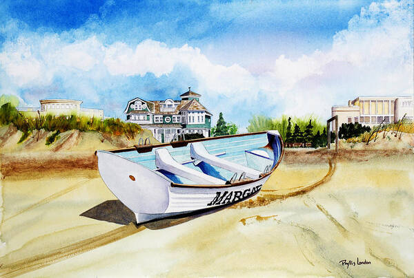 Lifeguard Boat Art Print featuring the painting Rumson Avenue by Phyllis London