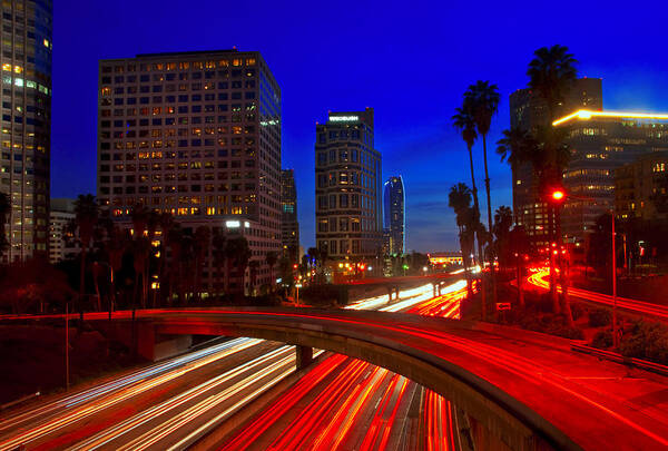 Streets Art Print featuring the photograph Rush Hour Blue by Darren Bradley