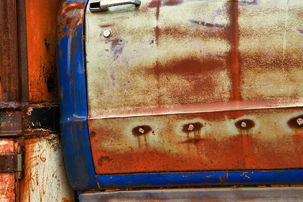 Truck Art Print featuring the photograph Rust and Blue by Toni Hopper