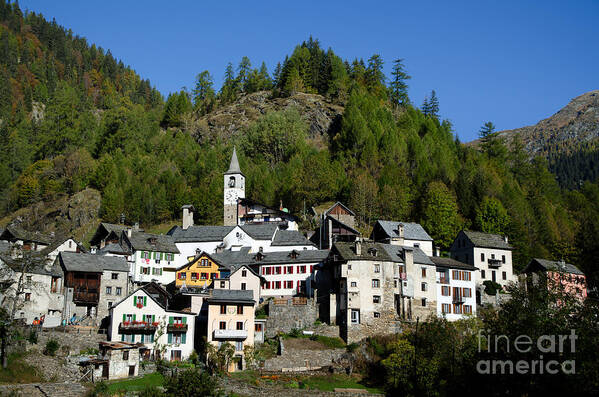 Village Art Print featuring the photograph Rustic alpine village by Mats Silvan