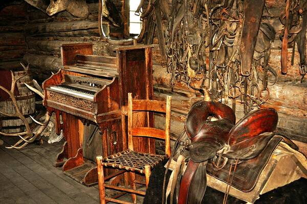 Piano Art Print featuring the photograph Saddle and Piano by Marty Koch