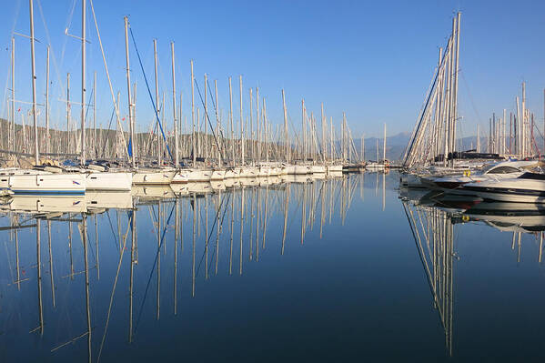 Sailboat Reflections Art Print featuring the photograph Sailboat Reflections by Phyllis Taylor