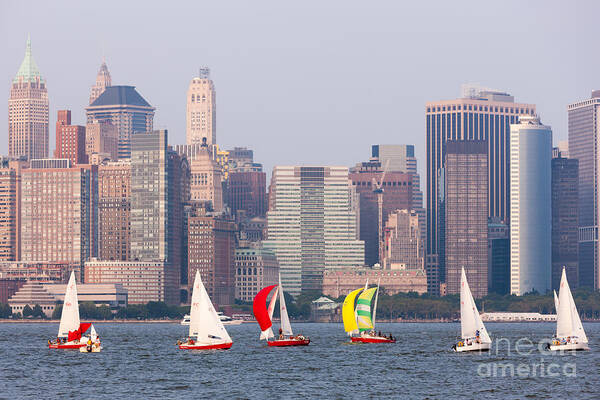 Clarence Holmes Art Print featuring the photograph Sailboats on the Hudson I by Clarence Holmes