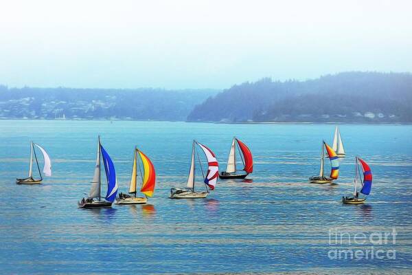 Sailing Art Print featuring the photograph Sailing Seattle by Scott Cameron